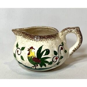 Napco Japan Rooster and Vine Creamer VNTG Ceramic Mid Century Farmhouse Cottage